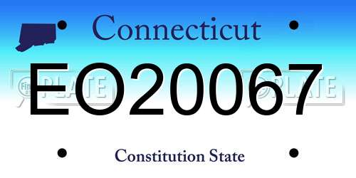 EO20067 Connecticut License Plate