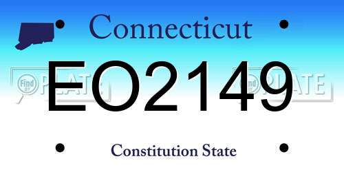 EO2149 Connecticut License Plate