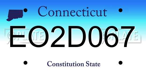 EO2D067 Connecticut License Plate
