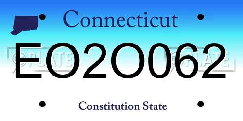 EO2O062 Connecticut License Plate