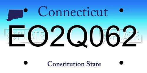 EO2Q062 Connecticut License Plate