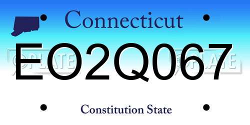 EO2Q067 Connecticut License Plate