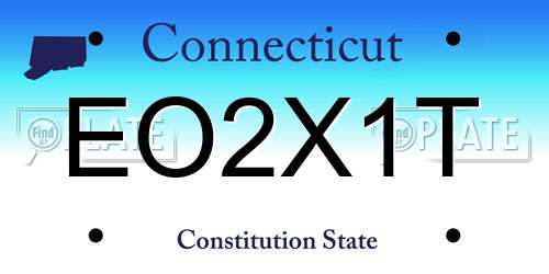 EO2X1T Connecticut License Plate