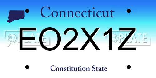 EO2X1Z Connecticut License Plate