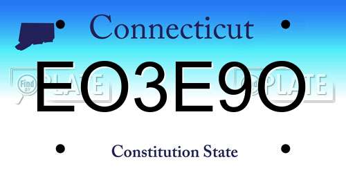 EO3E9O Connecticut License Plate