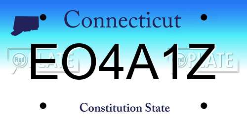EO4A1Z Connecticut License Plate