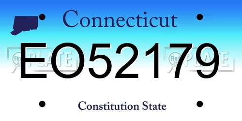 EO52179 Connecticut License Plate