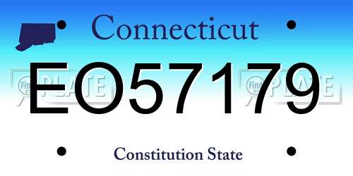 EO57179 Connecticut License Plate