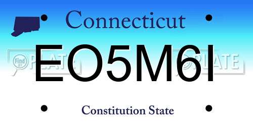 EO5M6I Connecticut License Plate
