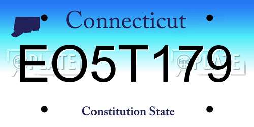 EO5T179 Connecticut License Plate