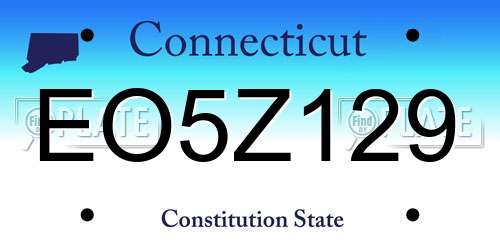 EO5Z129 Connecticut License Plate