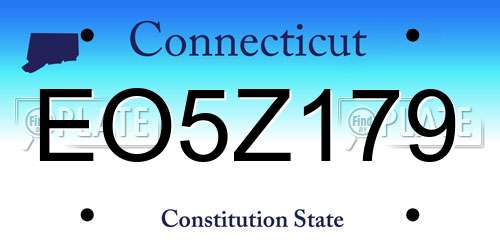 EO5Z179 Connecticut License Plate