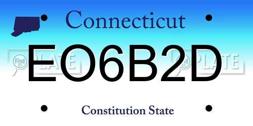 EO6B2D Connecticut License Plate
