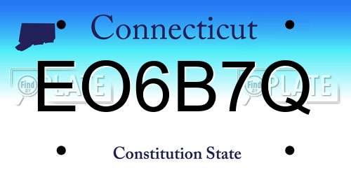 EO6B7Q Connecticut License Plate