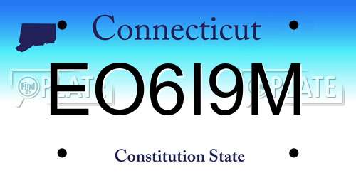 EO6I9M Connecticut License Plate