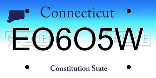 EO6O5W Connecticut License Plate