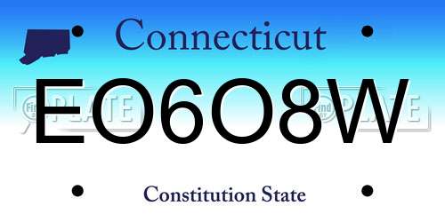 EO6O8W Connecticut License Plate