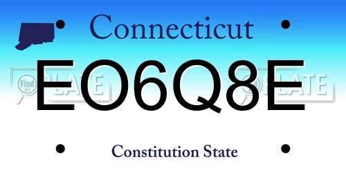 EO6Q8E Connecticut License Plate