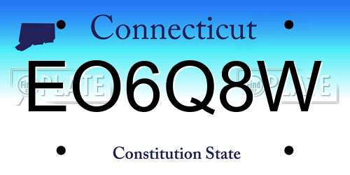 EO6Q8W Connecticut License Plate