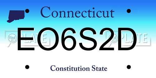 EO6S2D Connecticut License Plate