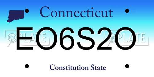 EO6S2O Connecticut License Plate