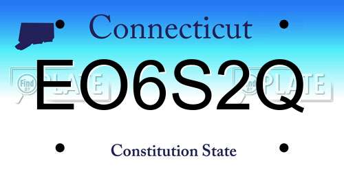 EO6S2Q Connecticut License Plate