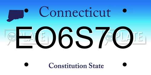 EO6S7O Connecticut License Plate