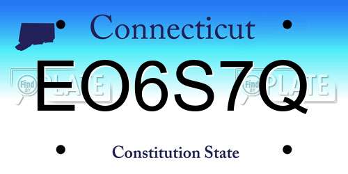 EO6S7Q Connecticut License Plate