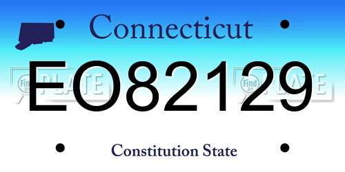 EO82129 Connecticut License Plate