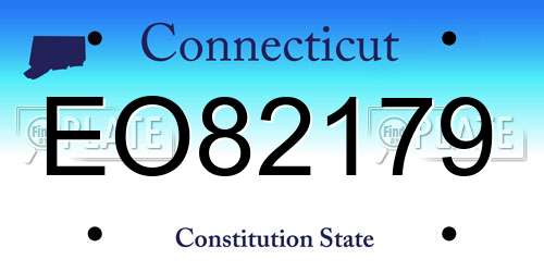 EO82179 Connecticut License Plate