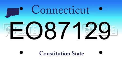 EO87129 Connecticut License Plate