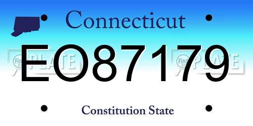 EO87179 Connecticut License Plate