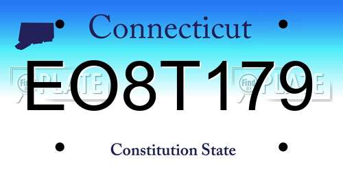 EO8T179 Connecticut License Plate