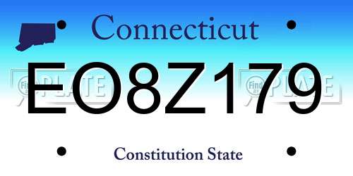 EO8Z179 Connecticut License Plate