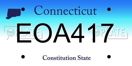 EOA417 Connecticut License Plate