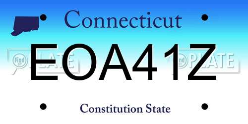 EOA41Z Connecticut License Plate