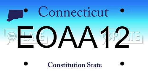 EOAA12 Connecticut License Plate