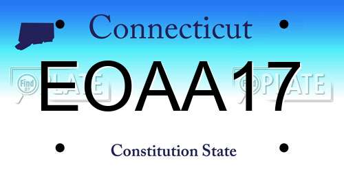 EOAA17 Connecticut License Plate