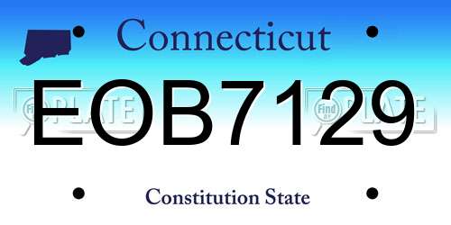 EOB7129 Connecticut License Plate