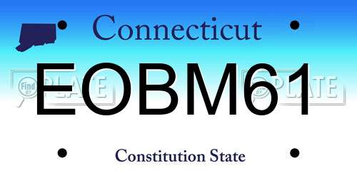 EOBM61 Connecticut License Plate
