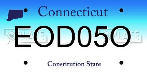 EOD05O Connecticut License Plate