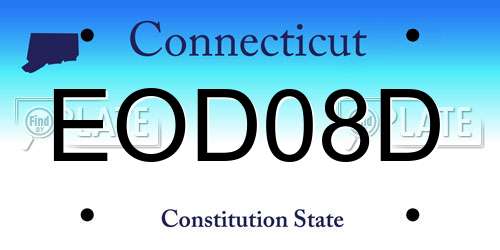 EOD08D Connecticut License Plate