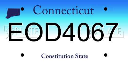 EOD4067 Connecticut License Plate
