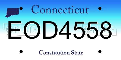 EOD4558 Connecticut License Plate