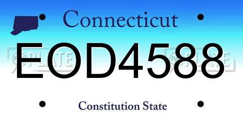 EOD4588 Connecticut License Plate