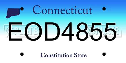 EOD4855 Connecticut License Plate