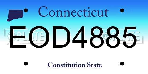 EOD4885 Connecticut License Plate