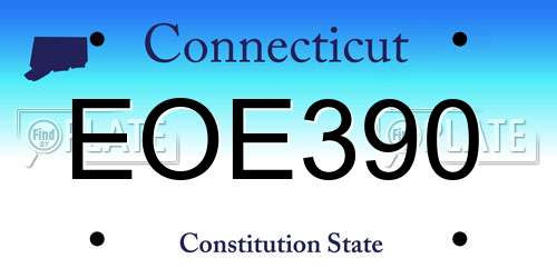EOE390 Connecticut License Plate