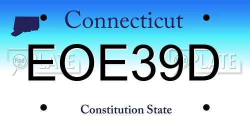 EOE39D Connecticut License Plate