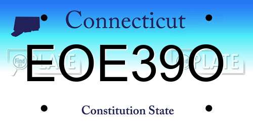 EOE39O Connecticut License Plate